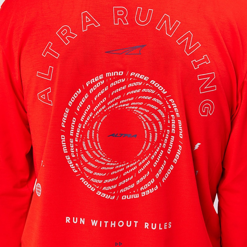 Altra EVERYDAY PERFORMANCE LONG SLEEVE メンズ Tシャツ 赤 | Japan AL7389T49