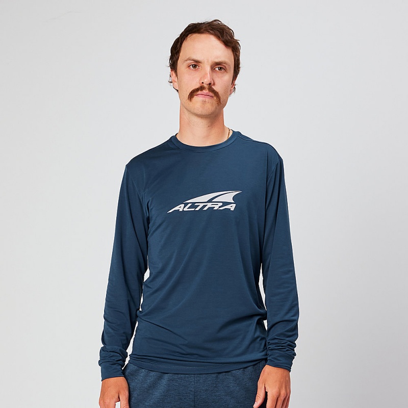 Altra EVERYDAY PERFORMANCE LONG SLEEVE メンズ Tシャツ ネイビー | Japan AL8920U47