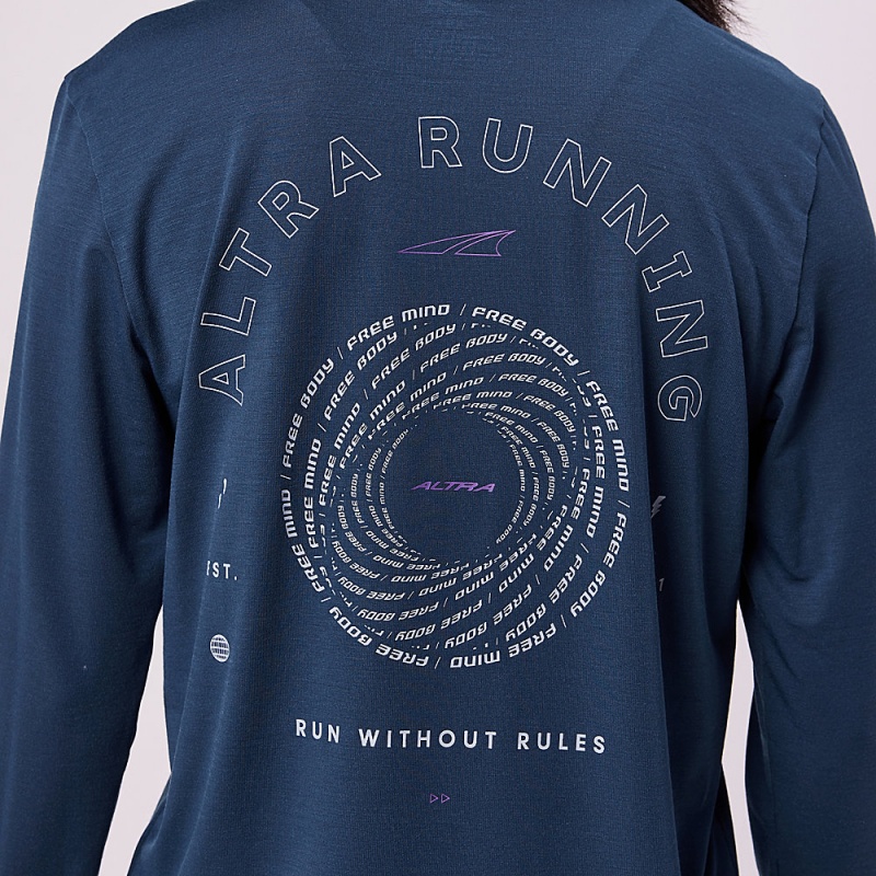 Altra EVERYDAY PERFORMANCE LONG SLEEVE レディース Tシャツ ネイビー | Japan AL0219N23