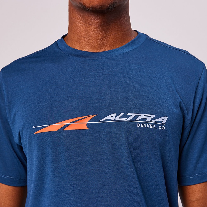 Altra EVERYDAY PERFORMANCE SHORT SLEEVE メンズ Tシャツ ネイビー | Japan AL5123D25