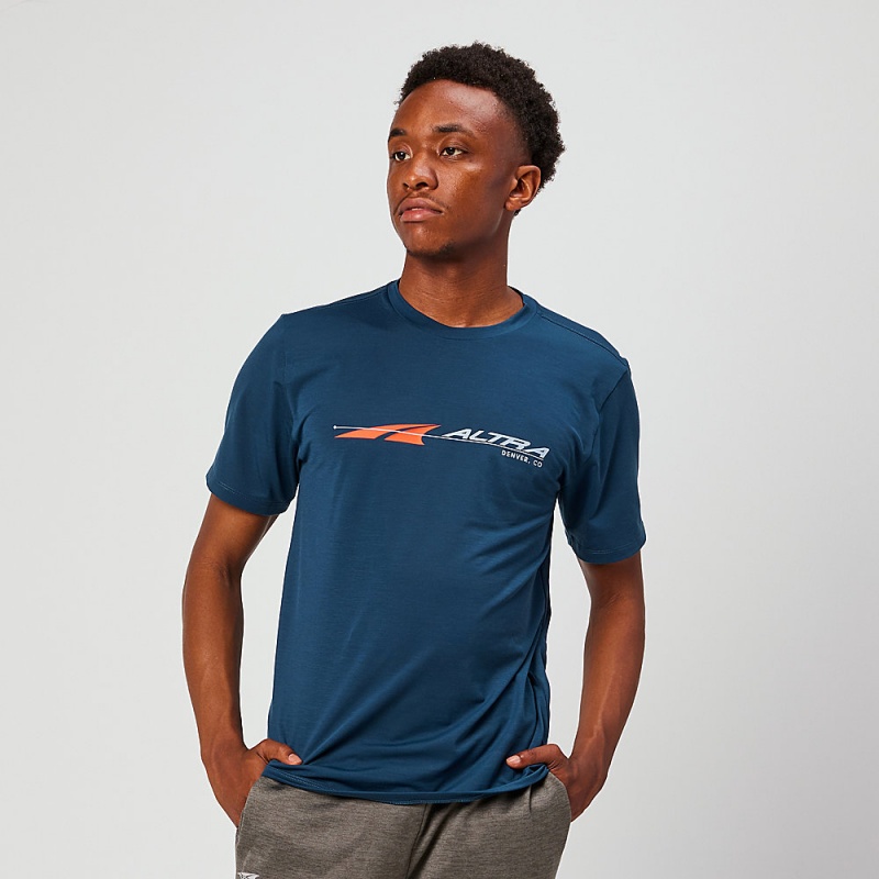 Altra EVERYDAY PERFORMANCE SHORT SLEEVE メンズ Tシャツ ネイビー | Japan AL5123D25