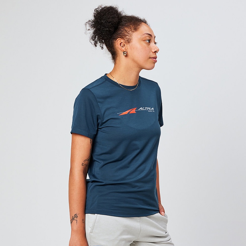 Altra EVERYDAY PERFORMANCE SHORT SLEEVE レディース Tシャツ ネイビー | Japan AL2018C72