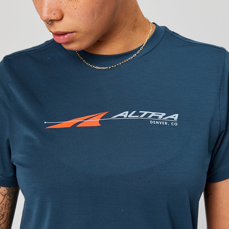 Altra EVERYDAY PERFORMANCE SHORT SLEEVE レディース Tシャツ ネイビー | Japan AL2018C72