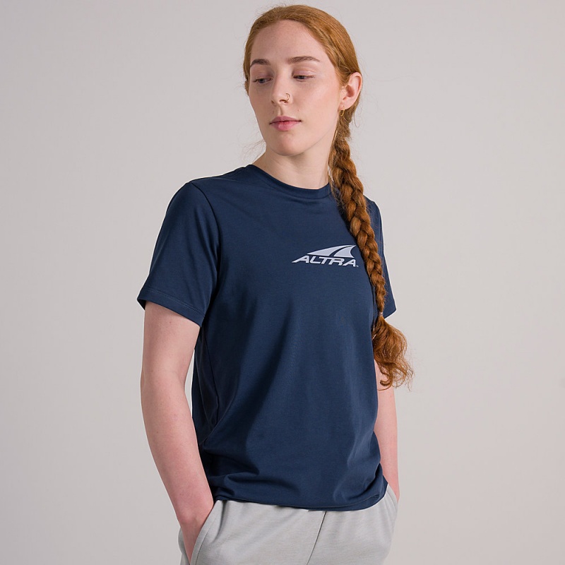 Altra EVERYDAY RECYCLED TEE レディース Tシャツ 青 | Japan AL4038H61