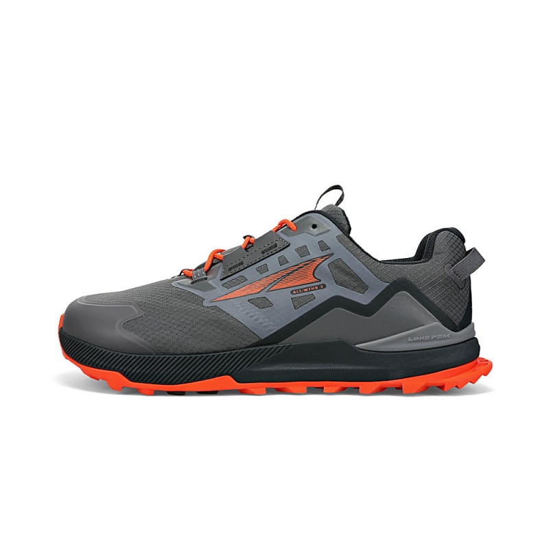 Altra LONE PEAK ALL-WTHR LOW 2 メンズ ハイキングシューズ グレー オレンジ | Japan AL2498X57